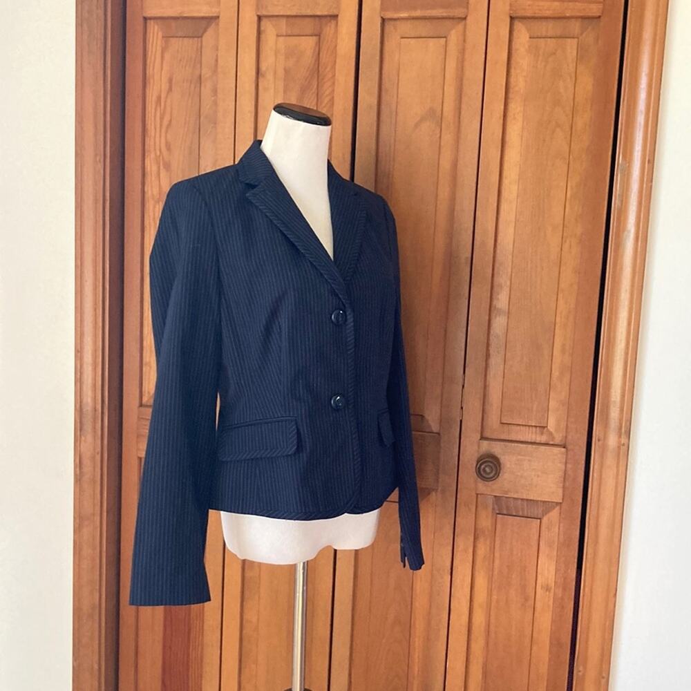 Liz Claiborne Navy Blue Pinstripe Blazer, Size 8